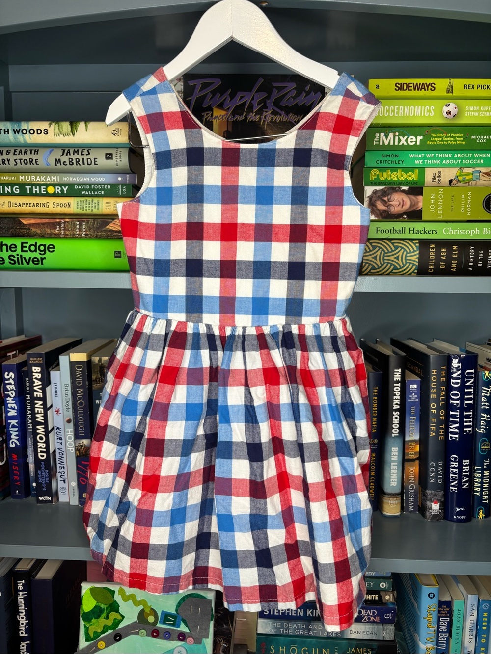 Cat & Jack Girls Red, Blue & White Plaid Sleeveless Dress